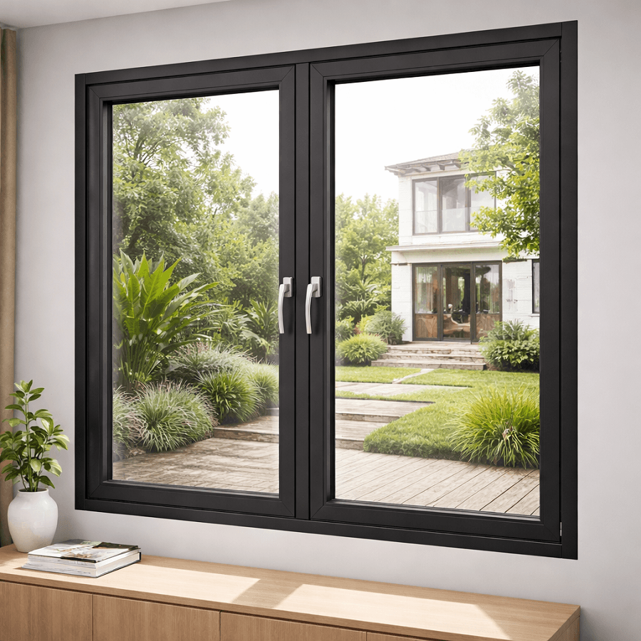 Mẫu của nhôm kính 2 cánh mở quay cho phòng làm việc